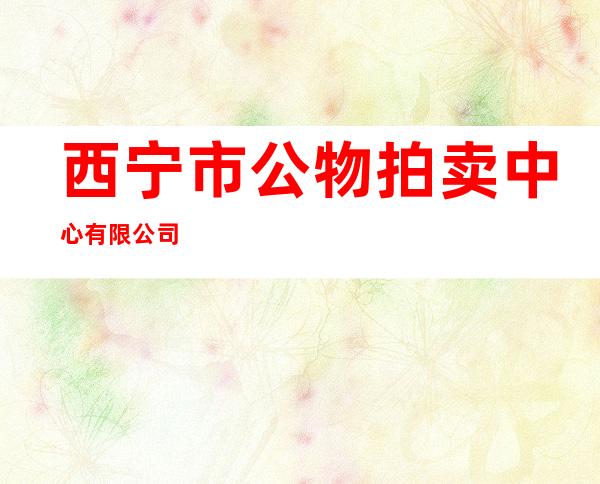 西宁市公物拍卖中心有限公司
